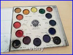 Vintage Symphonic Water Color Box Artist Metal Paint Pallette Tray Case USA