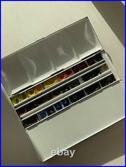 Vintage Watercolor Enamled Paint Box Rowney Watercolour Portable Paint Box