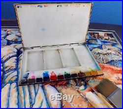 Vintage Watercolor Paint Box/Palette C. Roberson London withHalf Cakes