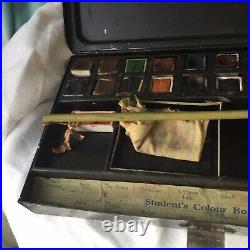 Vintage Watercolor Paint Tin Travel Box Reeves Winsor Newton Antique