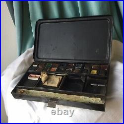 Vintage Watercolor Paint Tin Travel Box Reeves Winsor Newton Antique