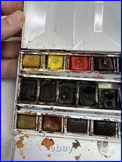 Vintage Watercolour Paint Box Rowney Artists Watercolour Metal Box Pallet