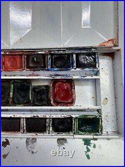 Vintage Watercolour Paint Box Rowney Artists Watercolour Metal Box Pallet