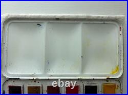 Vintage Winsor & Newton Bijou Watercolor Box No. B12 Enamel Tin 12 Half Pans