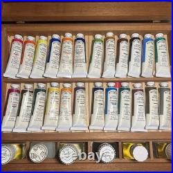 Vintage Winsor & Newton KNIGHTSBRIDGE Artist's Oil Colour Mahogany Wooden Box