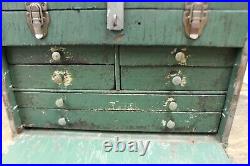 Vintage Wood Machinist Tool Chest Box Gerstner Style Art Supplies, Jewelry