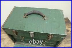 Vintage Wood Machinist Tool Chest Box Gerstner Style Art Supplies, Jewelry