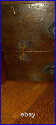 Vintage Wooden Artist Box Hook Style Catches Leather Handle Rustic Studio Art