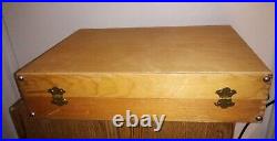Vintage Wooden Artist Painters Box, Painter Carrying Case, Dovetail corners
