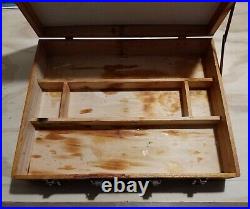 Vintage Wooden Artist's Portable Carrying Travel Box