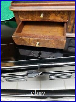 Vintage Wooden stationary writing box. Drawers on side of box