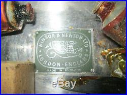 Vintage aluminiun Windsor And Newton artist box with oil paints and palettes