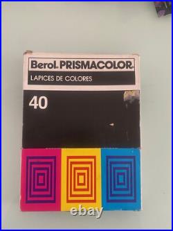 Vtg Berol PRISMACOLOR 40 COLOR ART PENCIL SET in Case 954