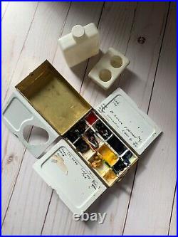 Vtg Brass Travel Palette Box Paintbox Artist Watercolor Paint Frazer Price Rare
