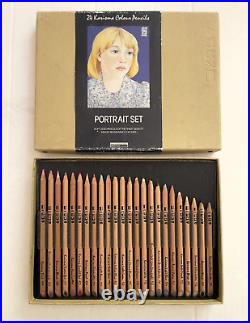 Vtg Karisma Berol 24 Colour Artist Pencil Portrait Set Box DISCONTINUED and RARE