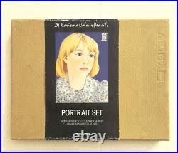Vtg Karisma Berol 24 Colour Artist Pencil Portrait Set Box DISCONTINUED and RARE