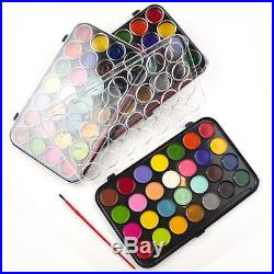 Water Colour Paints And Brush Set of 28 Colors Kids Art Craft Artist Box Case DW