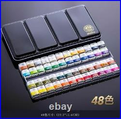 Watercolor Paint Set Solid Metal Box Oil Painting Pigment For Student Art Supply