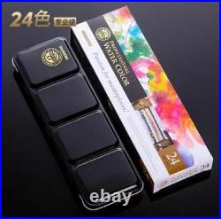 Watercolor Paint Set Solid Metal Box Oil Painting Pigment For Student Art Supply