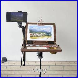 Watercolor Palette 27 Grids Wood Paint Container for Acrylic Oil Painting