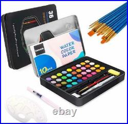 Watercolors Paint Set Watercolor 36 Colors Solid With Iron Box Art Supplies
