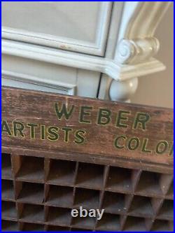 Weber artists color vintage wood display box wall hanging