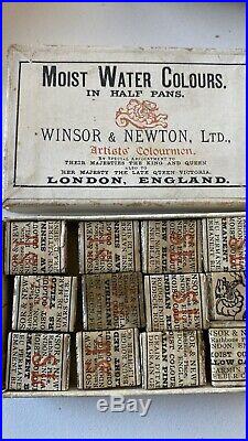 Winsor & Newton LTD Moist Water Colour in Half Pans Watercolor Box Sets Vintage