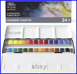 Winsor Newton Professional Watercolour Complete Travel Tin 24 Half Pans 190553