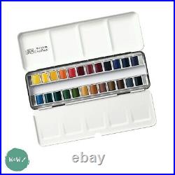 Winsor & Newton Professional Watercolour Set L/weight Metal Box 24 x Half Pans