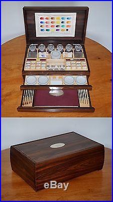 Winsor & Newton Queen Elizabeth Calamander Wood 1977 Sterling Silver Artist Box