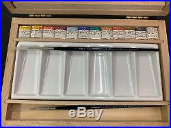 Winsor&Newton professional Artists' Water Colour Wood Box Set 12 -1/2 pans