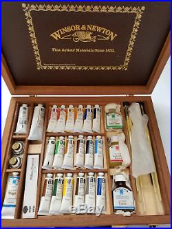 Winsor and Newton Cheltenham Luxury Wooden Oil Box Set Rare