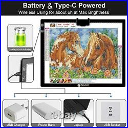 Wireless A3 Light Pad, 21 Rechargeable Light Box for Tracing, 6-Level