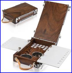 Wood Travel Watercolor Palette, Plein Air Easel Pochade Box for Art Supplies