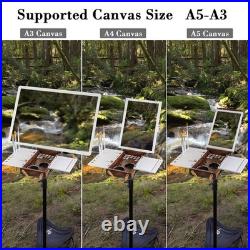 Wood Travel Watercolor Palette, Plein Air Easel Pochade Box for Art Supplies