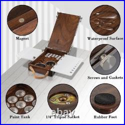Wood Travel Watercolor Palette, Plein Air Easel Pochade Box for Art Supplies
