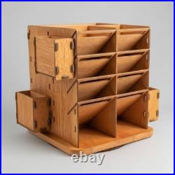Wooden Art Organizer Slotted Compartment Desk Holder Open Shelf