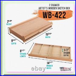 Wooden Art Supply Storage Box with Removable Drawers