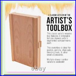 Wooden Art Supply Storage Box with Removable Drawers