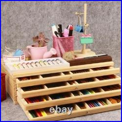 Wooden Artist Supply Storage Tools Organizer with Five Drawers Fashion Outdoor