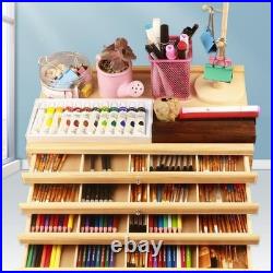 Wooden Artist Supply Storage Tools Organizer with Five Drawers Fashion Outdoor