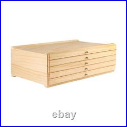 Wooden Artist Supply Storage Tools Organizer with Five Drawers Fashion Outdoor