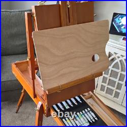 Wooden Box Artist Easel Adjustable Sketch Board with Storage Drawer & Oil Paints