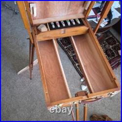 Wooden Box Artist Easel Adjustable Sketch Board with Storage Drawer & Oil Paints