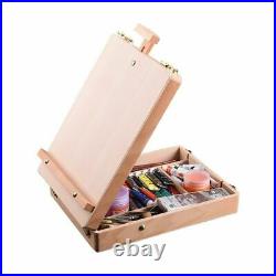 Wooden Easel Sketch Table Box Painting Art Supplies Accessory Storage For Artist