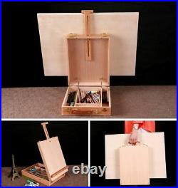 Wooden Easel Sketch Table Box Painting Art Supplies Accessory Storage For Artist