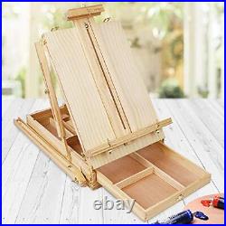 Wooden Easel Stand Painting Tripod Table Top Easel with Wooden Palette &
