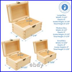 Wooden Nesting Boxes with Hinged Lids, Unfinished, Set of 3 Woodpeckers