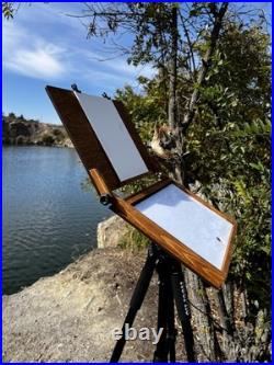 Wooden Pochade Box By Shrubmart, Portable Artist Easelfor Plein Air Painter