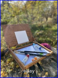 Wooden Pochade Box By Shrubmart, Portable Artist Easelfor Plein Air Painter